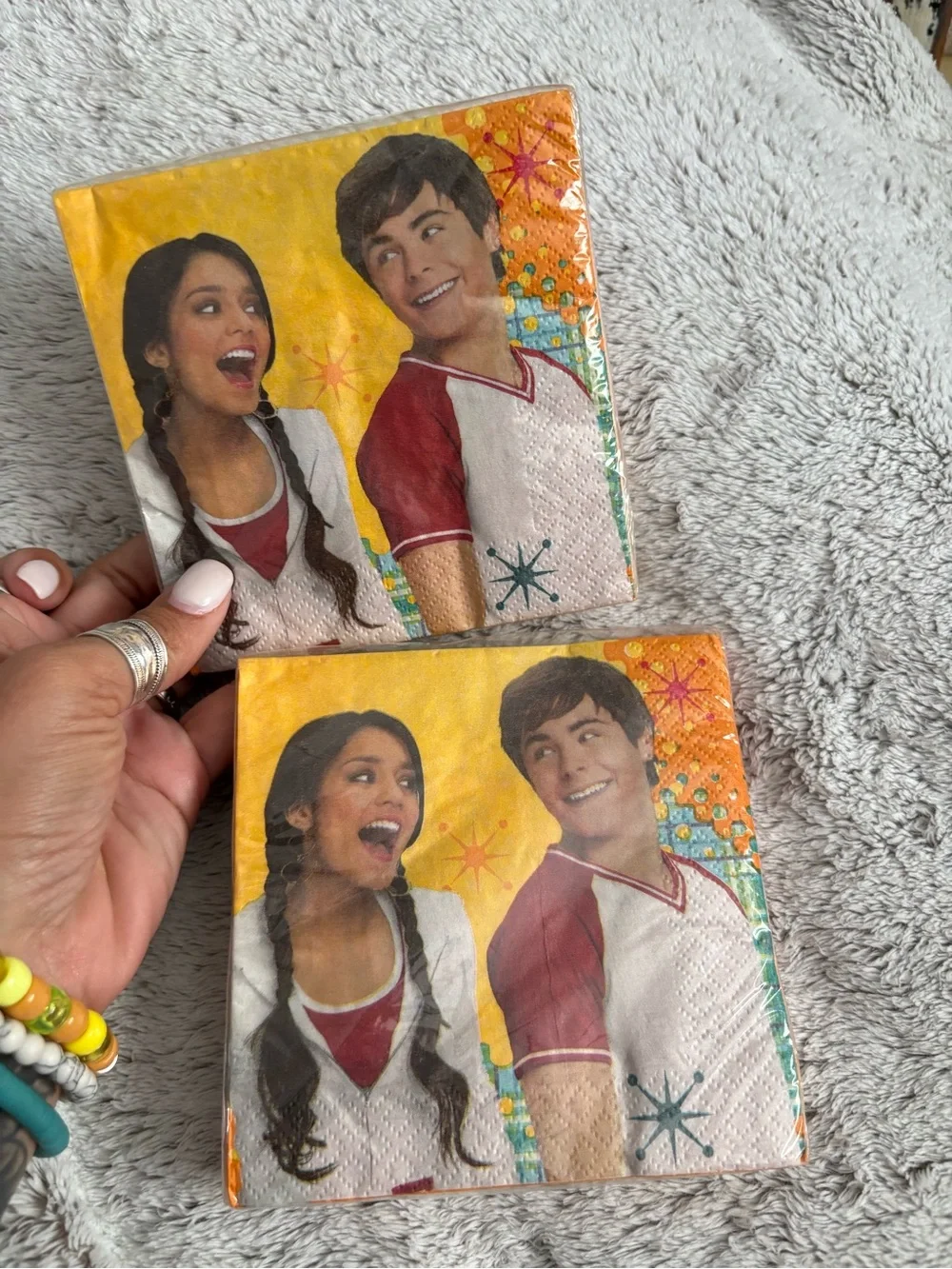 Vintage Hallmark Disney High School Musical Orange Yellow Party Napkins Y2K NOS